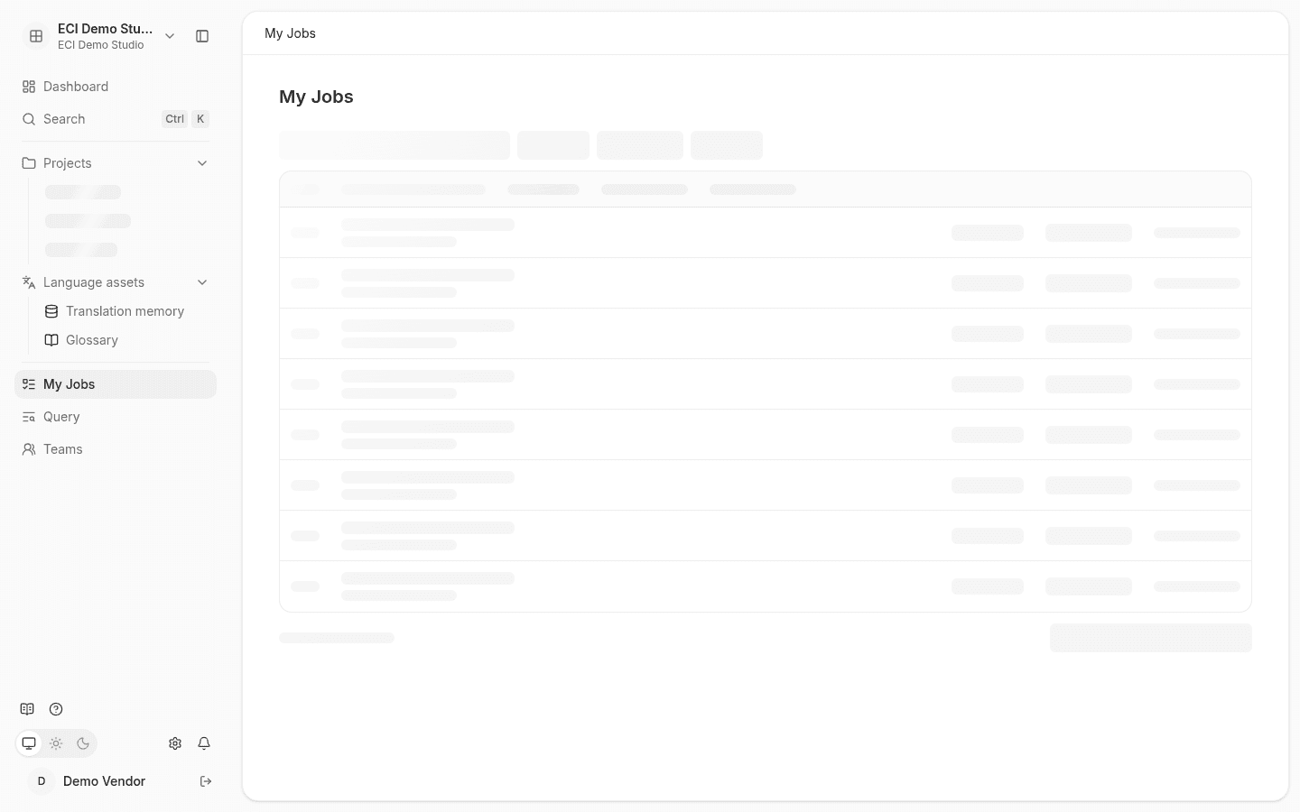 My Jobs list: multiple jobs organized by status and next steps
