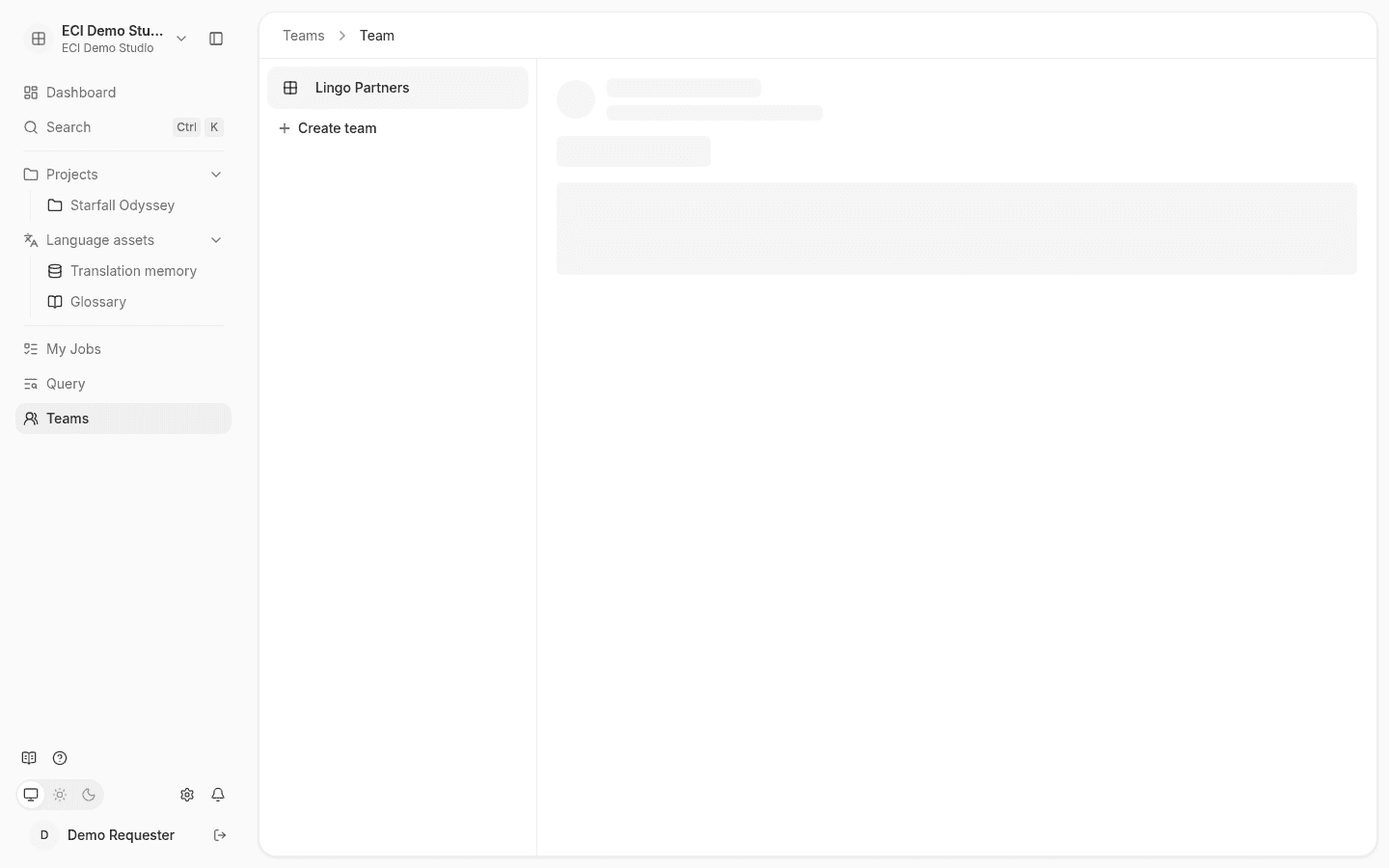 Collaborator team details: invitation form and member roster under Team members tab